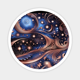 Other Worldly Designs- nebulas, stars, galaxies, planets with feathers Magnet